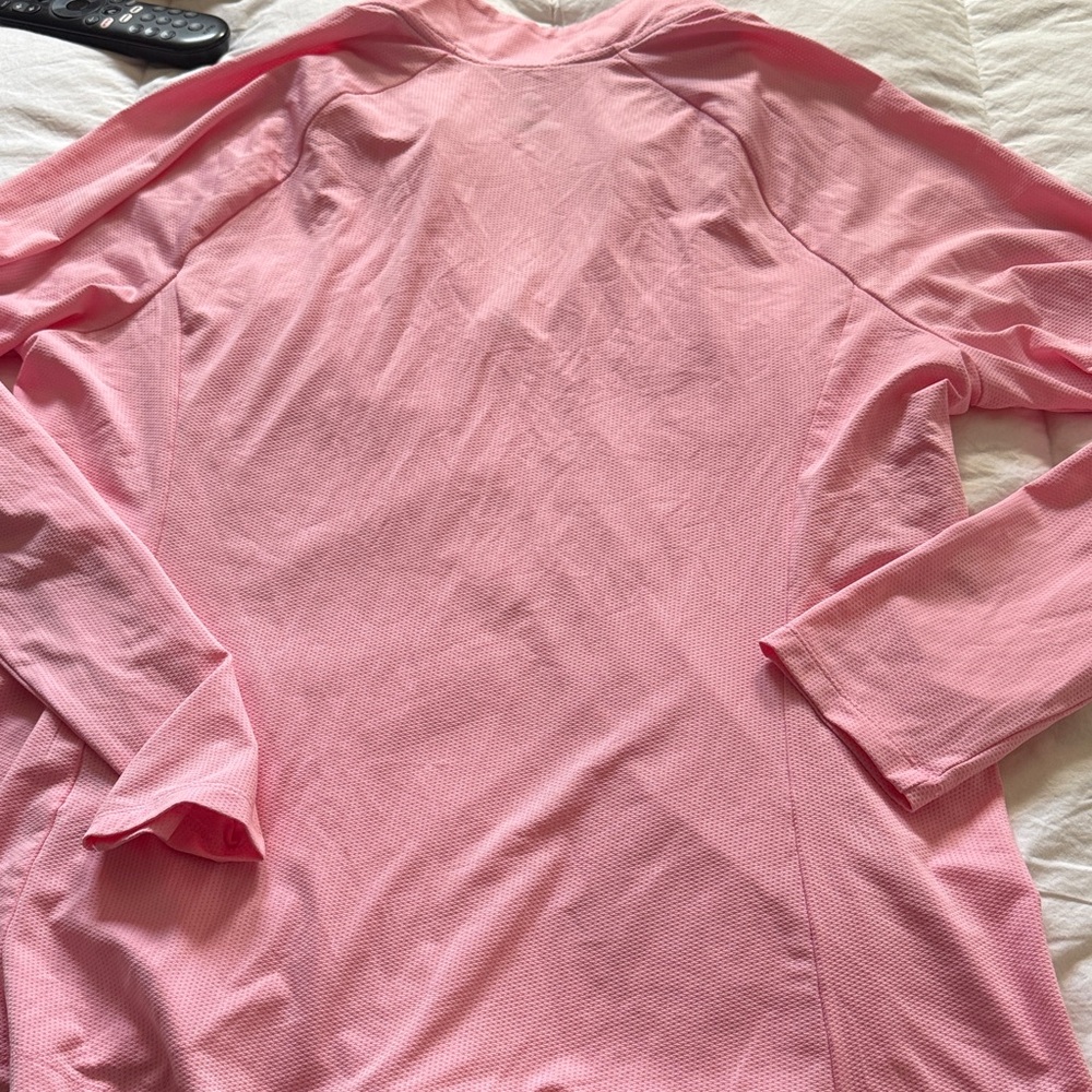 Adidas Women’sLight Pink Long Sleeve Golf Tee - Picture 5 of 5